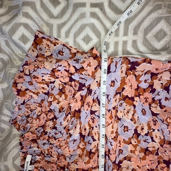 Madewell size M Smocked Mockneck Top in Floral Breeze - Picture 8 of 11